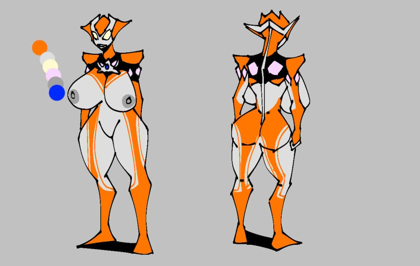 areolae breasts large_breasts minato_asahi_(grigio) model_sheet nipples thick_thighs ultraman_(franchise) ultraman_r/b ultrawoman_grigio unknown503 wide_hips