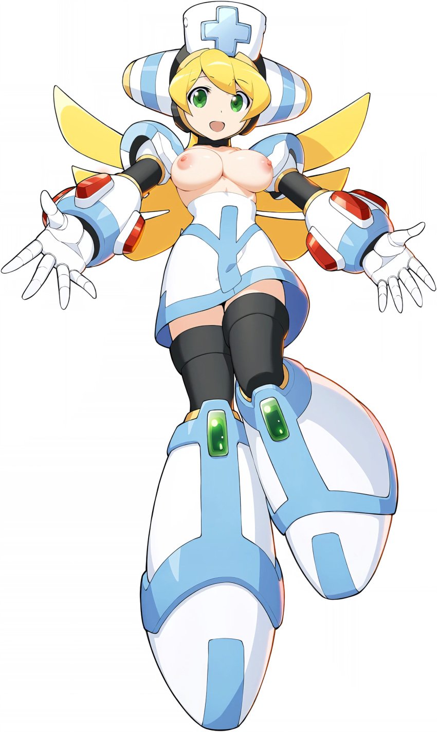 ai_generated cinnamon collage mega_man_x nipples topless