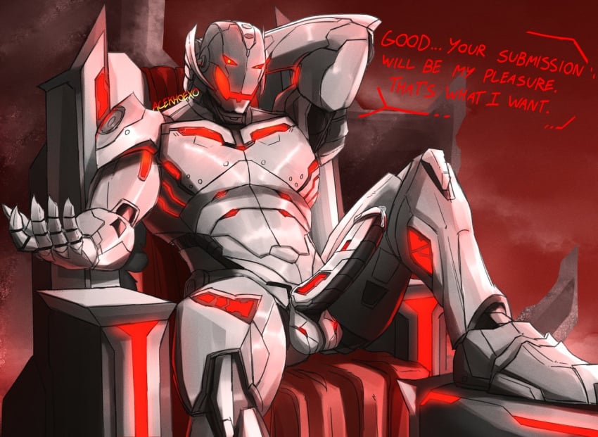 acekhoexo avengers chair cum erection humanoid_genitalia humanoid_penis machine male male_only marvel marvel_comics metallic_body non-human non-human_only penis red_eyes robot robot_humanoid robot_penis sitting solo solo_male ultron