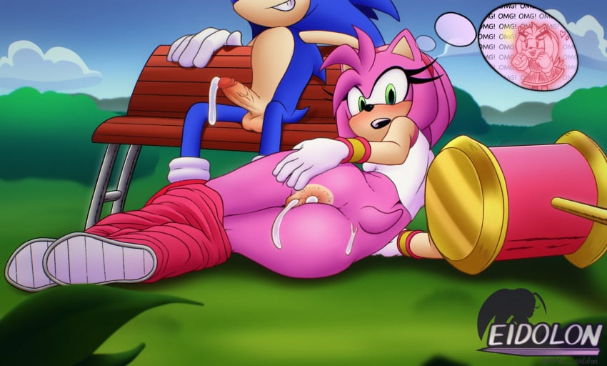 after_sex amy_rose anthro cum_in_ass cum_in_pussy eidolon_(artist) ejaculation furry furry_only no_humans presenting_hindquarters sega sex sonic_(series) sonic_riders sonic_the_hedgehog sonic_the_hedgehog_(series)