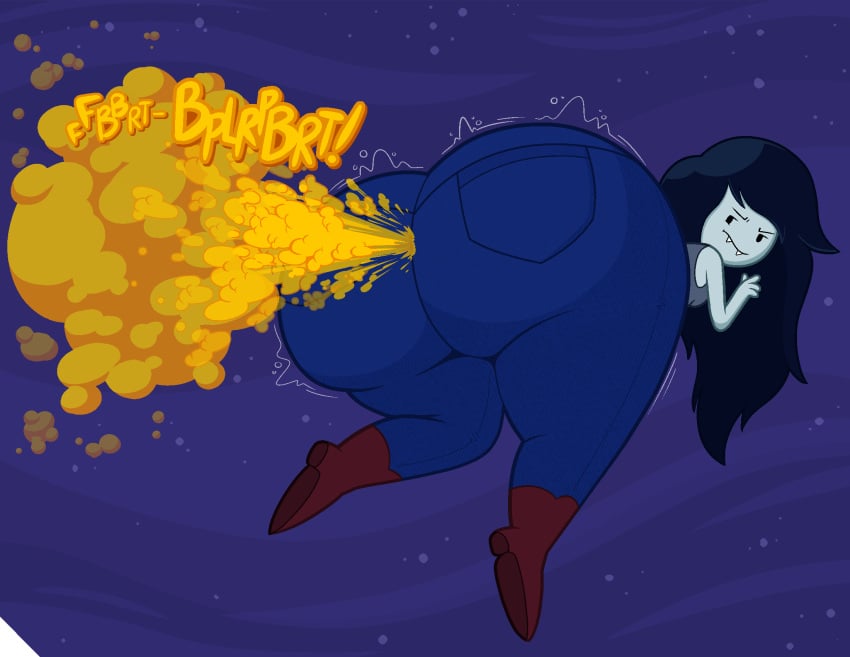 1girls adventure_time ass big_ass big_butt black_hair blue_skin brap butt cartoon_network fangs fard fart fart_cloud fart_fetish farting farts fat_ass fat_butt female female_only fetish fully_clothed gassy huge_ass huge_butt jeans looking_back marceline solo sorollos text thick_ass thick_butt vampire warner_brothers