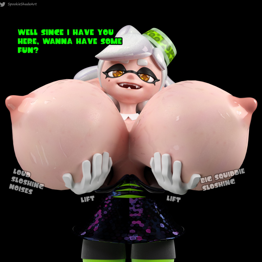 3d big_breasts breasts breasts_bigger_than_head hands_under_breasts huge_breasts image_set inkling jiggle jiggling jiggling_breasts large_breasts lifting_breasts marie_(splatoon) marie_(wo262) slosh sloshing sloshing_breasts splatoon spookieshade