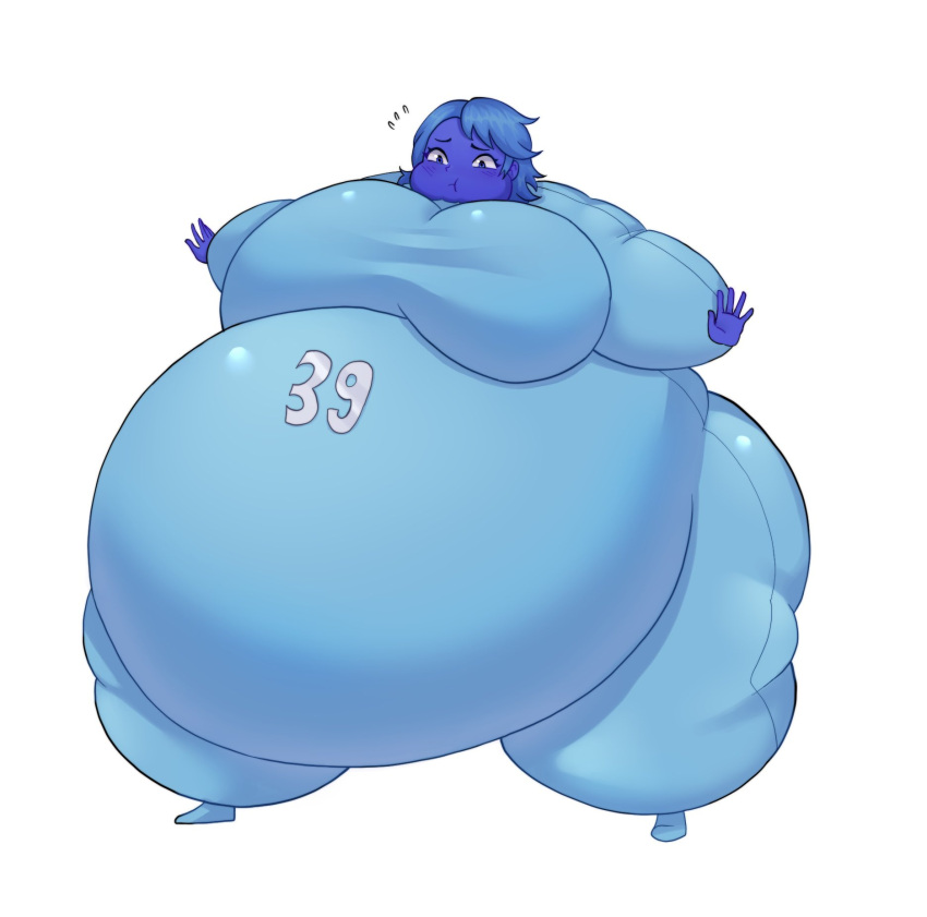 1girls ass_expansion belly_expansion big_ass big_belly big_breasts big_thighs blue_bodysuit blue_hair blue_skin blue_skinsuit blueberry_inflation bly_wolper bodysuit breast_expansion expansion inflation puffed_cheeks short_hair sile2011 skinsuit the_factory_saga