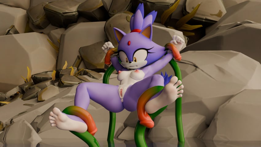 16:9 2024 3d anthro areola arms_tied barefoot blaze_the_cat bound bound_by_tentacles breasts digital_media domestic_cat feet felid feline felis female fuckgirl fur genitals hi_res legs_tied mammal multicolored_body multicolored_fur nipples nude purple_body purple_fur pussy sega soles solo sonic_(series) sonic_the_hedgehog_(series) tentacle twintails3d two_tone_body two_tone_fur white_body white_fur widescreen yellow_eyes