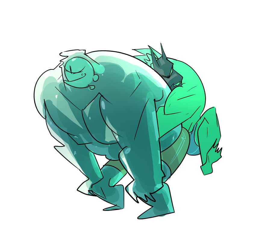 2024 2boys absurd_res anthro blue_body canid canid_demon canine canis cerberus_(fortnite) demon dry_humping duo epic_games fortnite from_behind from_behind_position galanartworks gay goo_creature goo_humanoid green_body hellhound hi_res humanoid humanoid_on_anthro humping larger_male leaning leaning_forward male male/male male_only mammal mythological_canine mythological_creature mythology open_mouth perching_position poseidon_(fortnite) rippley sex simple_background size_difference smaller_male topless white_background yaoi