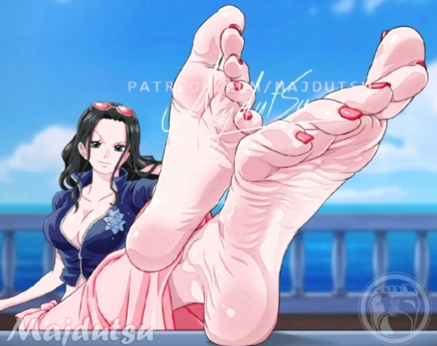 edited female female_only foot_fetish majdutsu nico_robin one_piece