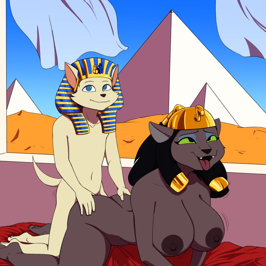 age_difference ahe_gao aladdin anthro_only blonde_hair brown_fur callmewritefag cub disney egypt egyptian egyptian_clothes egyptian_female egyptian_headdress egyptian_mythology furry huge_breasts mirage_(aladdin) pyramid raceplay sex size_difference small_dom_big_sub younger_penetrating_older