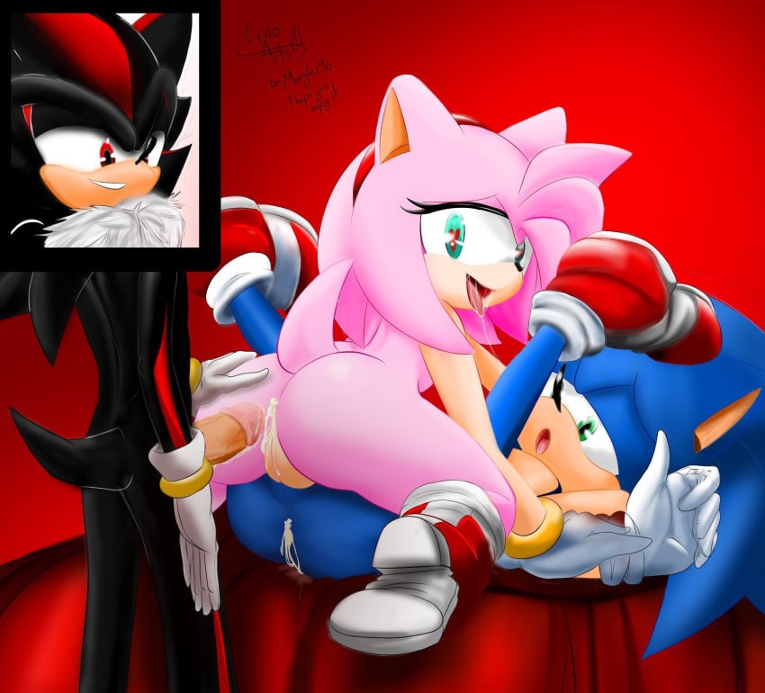 amy_rose bisexual bisexual_male etzioarts01 female furry heart-shaped_pupils male sega sex shadow_the_hedgehog sonic_(series) sonic_the_hedgehog threesome