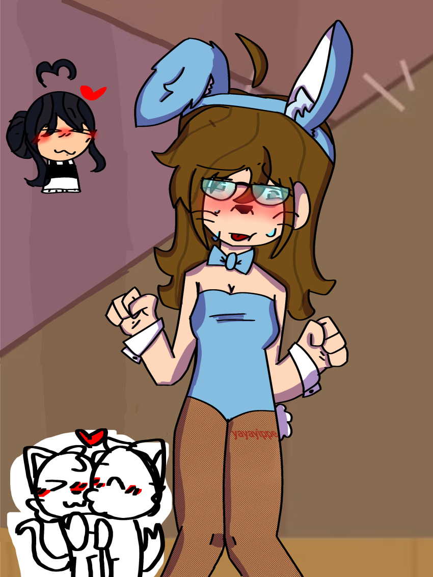 ally_(disventure_camp) bunnysuit disventure_camp ibispaintx odd_nation_cartoons tess_(disventure_camp)