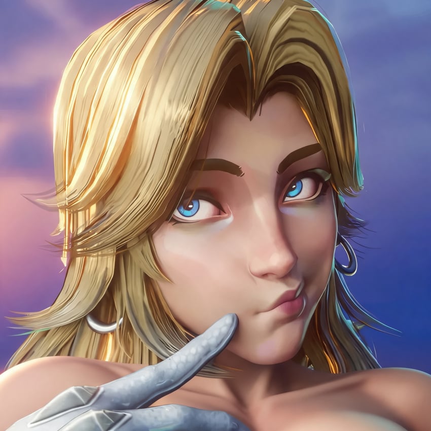 1girls 3d blonde_hair cute cute_face fantastic_four female female_only invisible_woman invisible_woman_(marvel_rivals) light-skinned_female light_skin marvel marvel_rivals milf nude nude_female sex_gesture solo sue_storm themadcommander