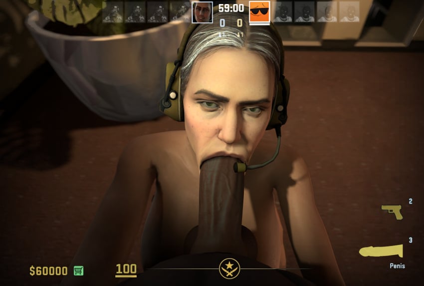 1boy 1girls 3d 3d_(artwork) agent_ava ass big_ass big_penis blowjob blowjob_face blowjob_pov counter-strike:_global_offensive counter-strike_(series) counter-strike_2 dark-skinned_male fellatio female gameplay headphones interracial looking_at_viewer male male_pov mrbagheadman oral oral_sex penis pov sfm source_filmmaker tagme vacuum_fellatio valve