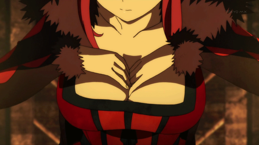 animated animated_gif archenemy_and_hero breasts clothed demon_girl female female_only large_breasts maou screencap screenshot solo