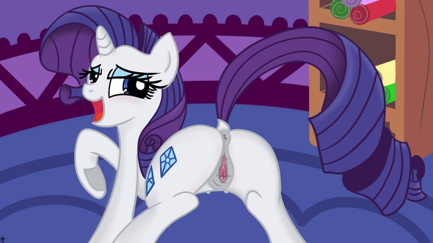 anus ass crotchboobs equine female friendship_is_magic horn horse jakejoke my_little_pony pony pussy rarity_(mlp) unicorn