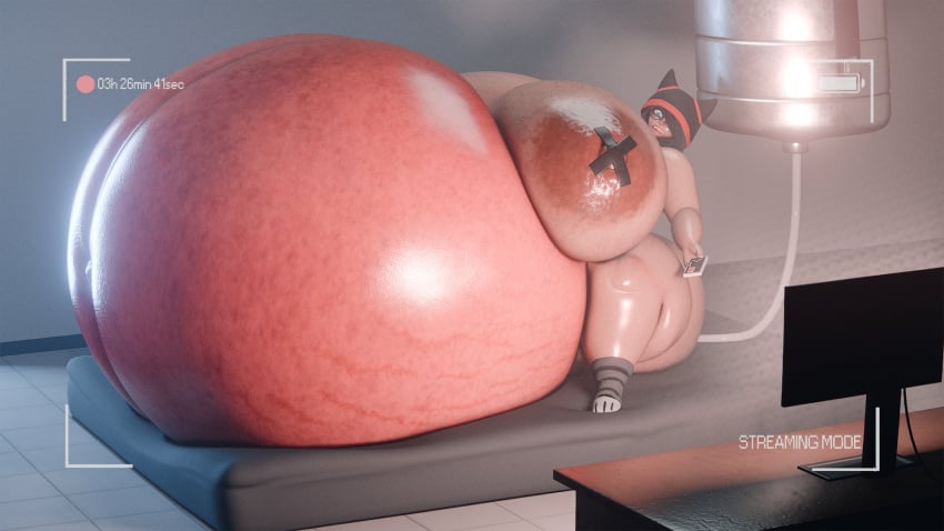 3d about_to_burst bbw belly_inflation bonkshonk cat_ears cathrine_(bonkshonk) cghonk fat female female_focus hose_in_butt huge_ass huge_belly huge_breasts huge_nipples hyper_belly hyper_breasts liquid_inflation nervous nipple_tape overweight ready_to_pop solo ssbbw streaming stretch_marks wide_hips