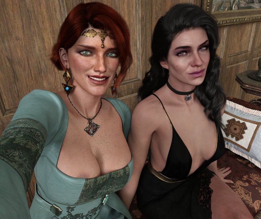 3d cd_projekt_red selfie the_witcher_(series) the_witcher_3:_wild_hunt triss_merigold witcher yennefer yennefer_of_vengerberg