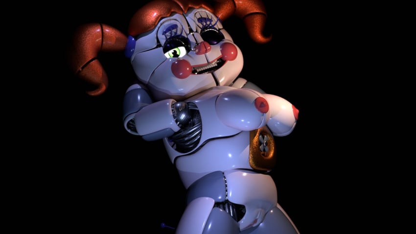 1girls 3d 3d_(artwork) big_breasts breasts busty circus_baby circus_baby_(fnaf) female female_only five_nights_at_freddy's five_nights_at_freddy's:_sister_location glowing_eyes green_eyes joeshownsfw naked naked_female nipples nude nude_female pussy robot robot_girl robot_humanoid twintails vagina white_body white_skin wink winking_at_viewer