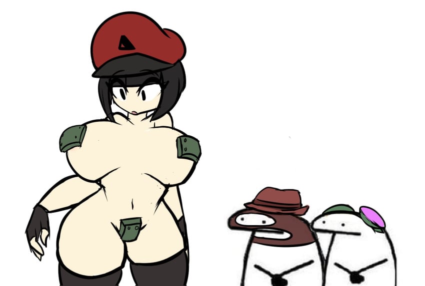 1girls big_breasts black_hair covered_nipples delta_(desiredelta) desiredelta female female_focus light_skin mary_(desiredelta) original spy_(team_fortress_2) team_fortress_2 white_background