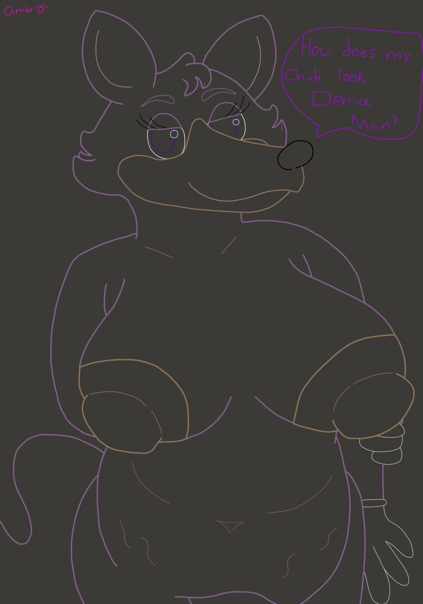 female purple_fur rain_(ttcc) sketch solo speech_bubble toontown_corporate_clash toontown_online