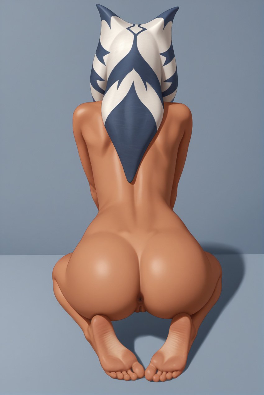 ahsoka_tano ai_generated back_view naked spm2000 star_wars tagme