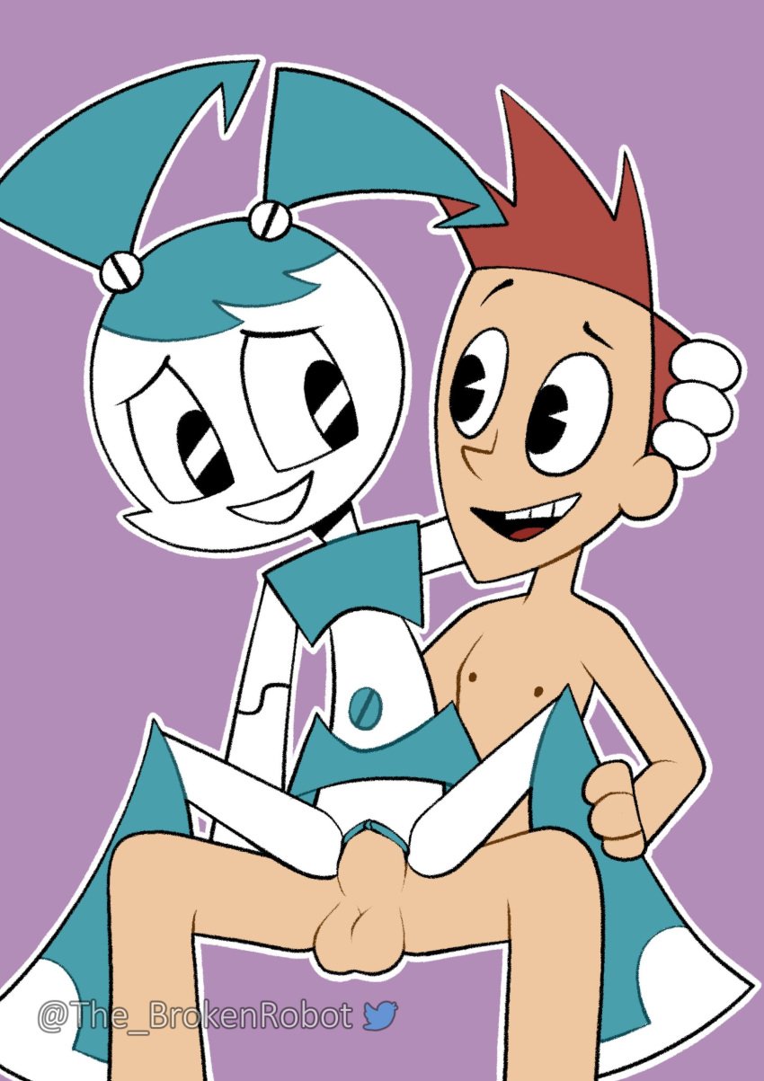 1boy 1boy1girl 1girls 2022 accurate_art_style android artstyle_imitation balls blue_hair blue_hair_female brad_carbunkle brokenrobot clit clitoris digital_drawing_(artwork) digital_media_(artwork) duo female grabbing_head jenny_wakeman legs_apart looking_at_another looking_at_partner looking_pleasured male male/female my_life_as_a_teenage_robot naked naked_male nickelodeon nicktoons nude nude_male pac-man_eyes penis penis_in_pussy pussy red_hair red_hair_male robot robot_girl sex simple_background sitting smile twitter_user_oc twitter_username vaginal vaginal_penetration white_body xj-9