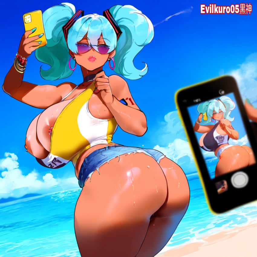 ai_generated brazil brazilian brazilian_female brazilian_miku evilkuro05 hatsune_miku latin_american_hatsune_miku_(meme) massive_breasts smartphone thick_hips video_call vocaloid wide_hips