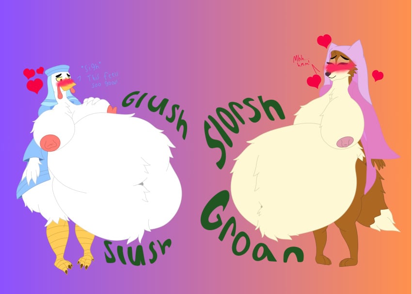 absurd_res after_vore anthro anthro_pred areola areola_outline ass avian avian_pred belly belly_fur belly_tuft big_belly big_breasts big_butt biped bird bloated blush breast_expansion breast_grab breast_tuft breasts bulge butt_expansion butt_tuft canid canine cheek_tuft chest_tuft chicken clothing dialogue digestion digestion_noises disney duo expansion face_veil facial_tuft fat_rolls fatal_vore female female_pred fox galliform gallus_(genus) glush groan groaning_belly half_naked hand_on_breast hand_on_own_breast happy head_tuft headgear headwear heart_symbol hi_res hood huge_belly huge_breasts huge_filesize lady_kluck maid_marian male male_prey mammal mandro22 markings moan navel navel_outline navel_tuft nipples obese obese_anthro obese_female onomatopoeia overweight overweight_anthro overweight_female phasianid post-vore red_fox robe robe_only robin_hood_(disney) rumbling_stomach satisfaction satisfied satisfied_look slorsh sloshing_belly slush_(sound_effect) sound_effects stomach_bulge tail tail_markings tail_tuft text thick_thighs true_fox tuft underbelly unseen_prey veil vore wardrobe_malfunction