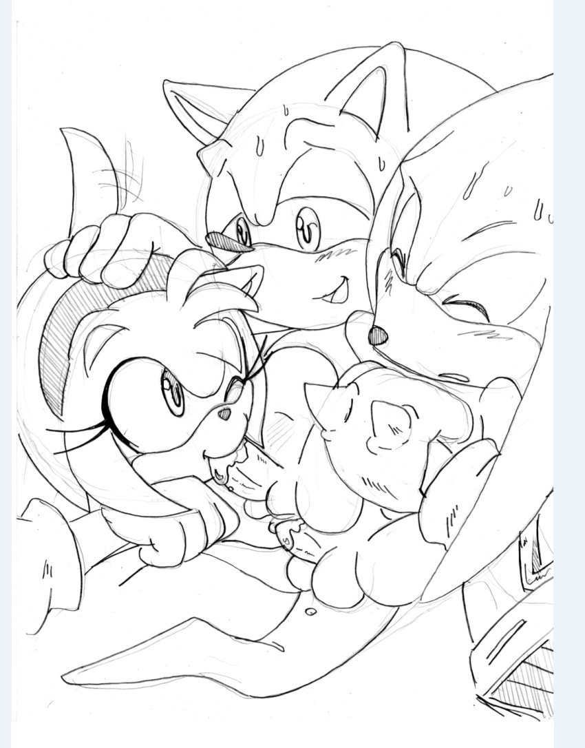 amy_rose bisexual buggery echidna fellatio female fur furry hedgehog interspecies knuckles_the_echidna male monochrome multiple_males oral randomguy999 sketch sonic_(series) sonic_the_hedgehog straight threesome yaoi