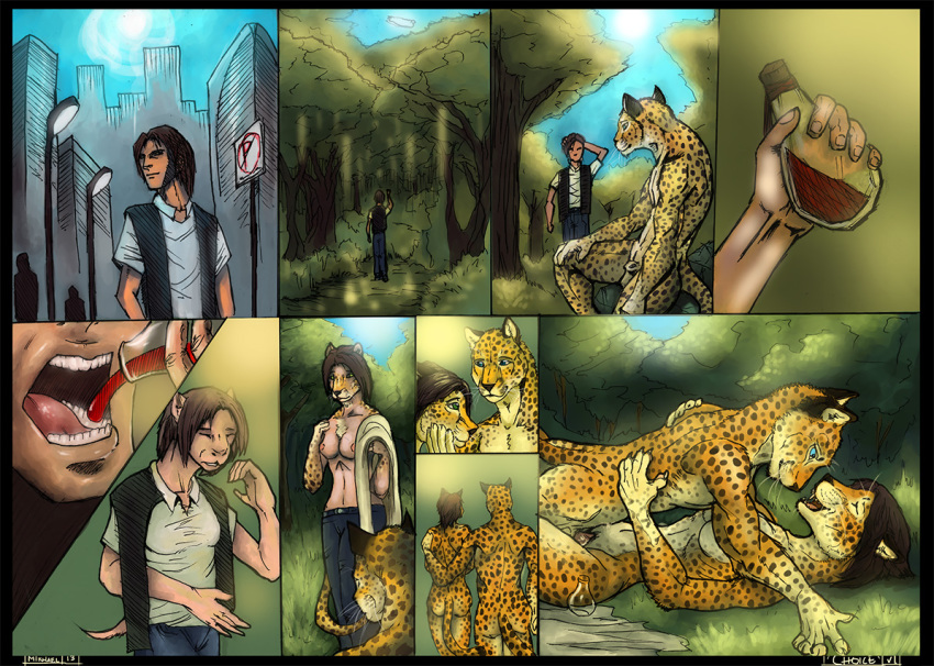 1girls 2013 2boys 7:5 anthro areola ass balls blue_eyes blue_eyes_female blue_eyes_male breasts brown_hair_female city closed_eyes color comic curvy day erect_nipples erection feline female feranya forest fur furaffinity large_ass large_balls large_breasts leafs leopard male male_on_female male_with_male multiple_boys nipples nude open_mouth outdoors park penis public_sex public_topless red_potion sex short_brown_hair short_hair_female spotted_fur straight topless transformation tree trees vaginal_penetration