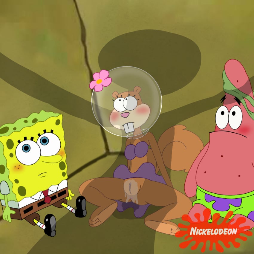 nickelodeon panties_aside patrick_star sandy_cheeks spanky15 spongebob_squarepants spongebob_squarepants_(character)