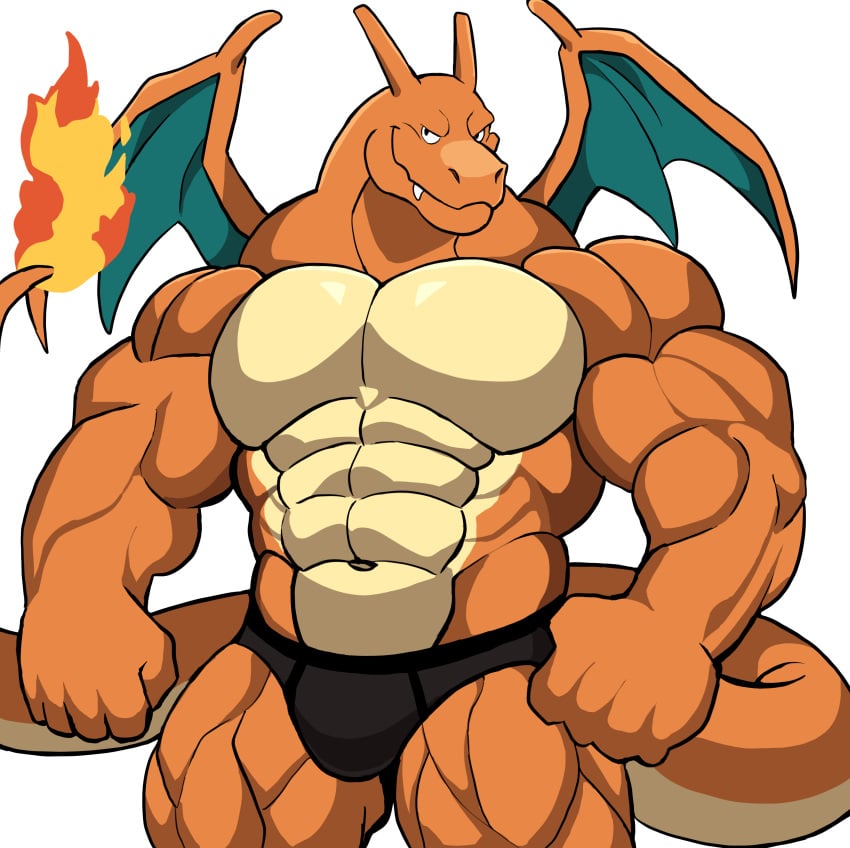 abs anthro balls bara barazoku bulge charizard darknaigart dragon flaccid gay male male_only muscles muscular muscular_male nintendo penis pokemon scalie solo solo_male thick_thighs underwear underwear_only wings