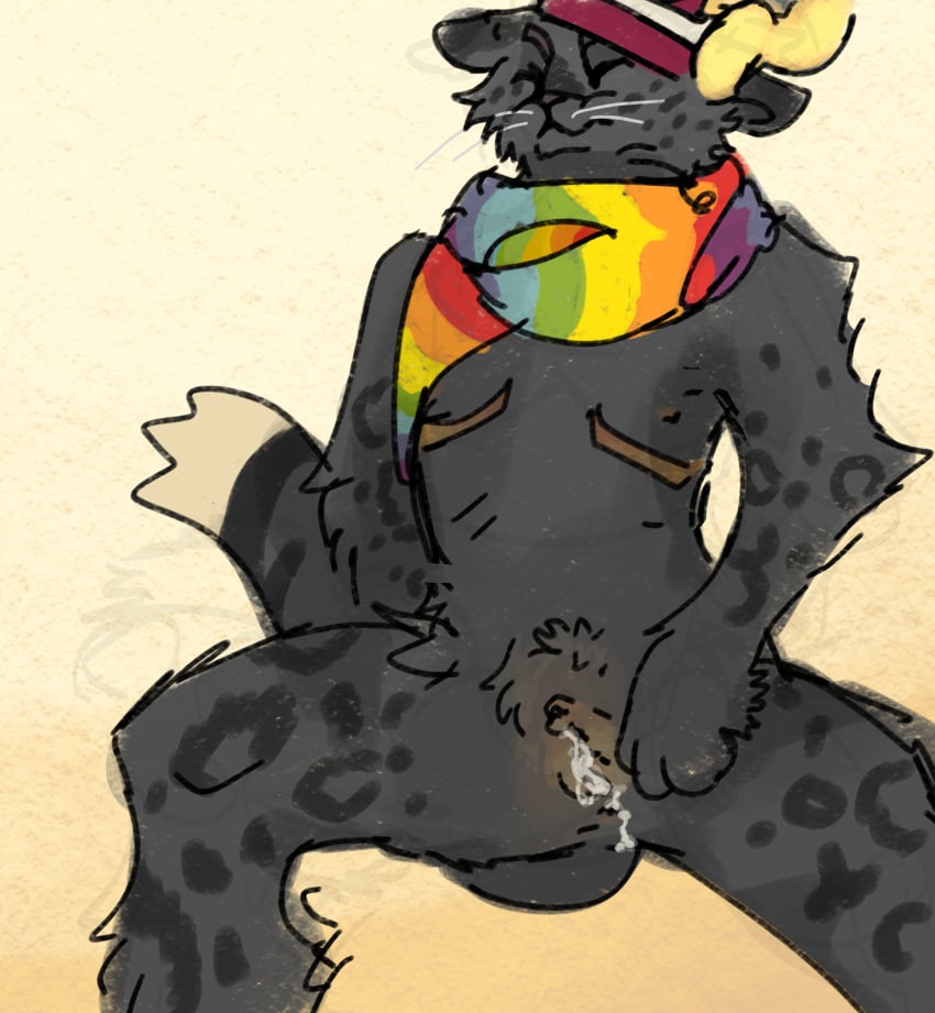 anthro cum cum_in_pussy furry gray_fur grey_fur hes_like_turning_into_a_cat_sorry long_tail_wtf mailman male man markings mastectomy_scar paws phighting rabbit_humanoid rainbeau_(phighting) rainbow_scarf scars sitting skiffisturri skinny_male sorry_the_artstyle_changes spots squinting stop_changing_the_trans_tags tagme tilted_hat tilted_headwear whiskers yellow_blood yellow_horns yellow_pussy