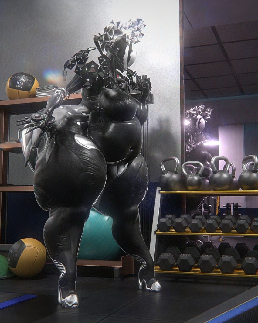 big_ass big_breasts breasts bubble_butt cleavage female huge_ass huge_breasts mag_(warframe) qzk_forte tagme thick_thighs warframe wide_hips