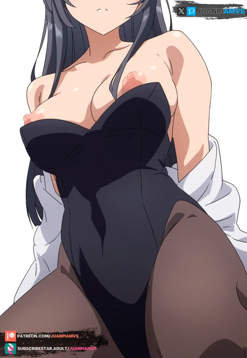 ai_generated gray_hair juanpiamvs long_hair patreon patreon_username purple_eyes sakurajima_mai seishun_buta_yarou_wa_bunny_girl_senpai_no_yume_wo_minai subscribestar subscribestar_username watermark