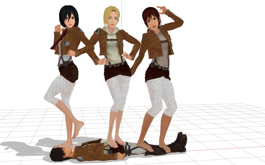 barefoot giantess mmd shingeki_no_kyojin trample