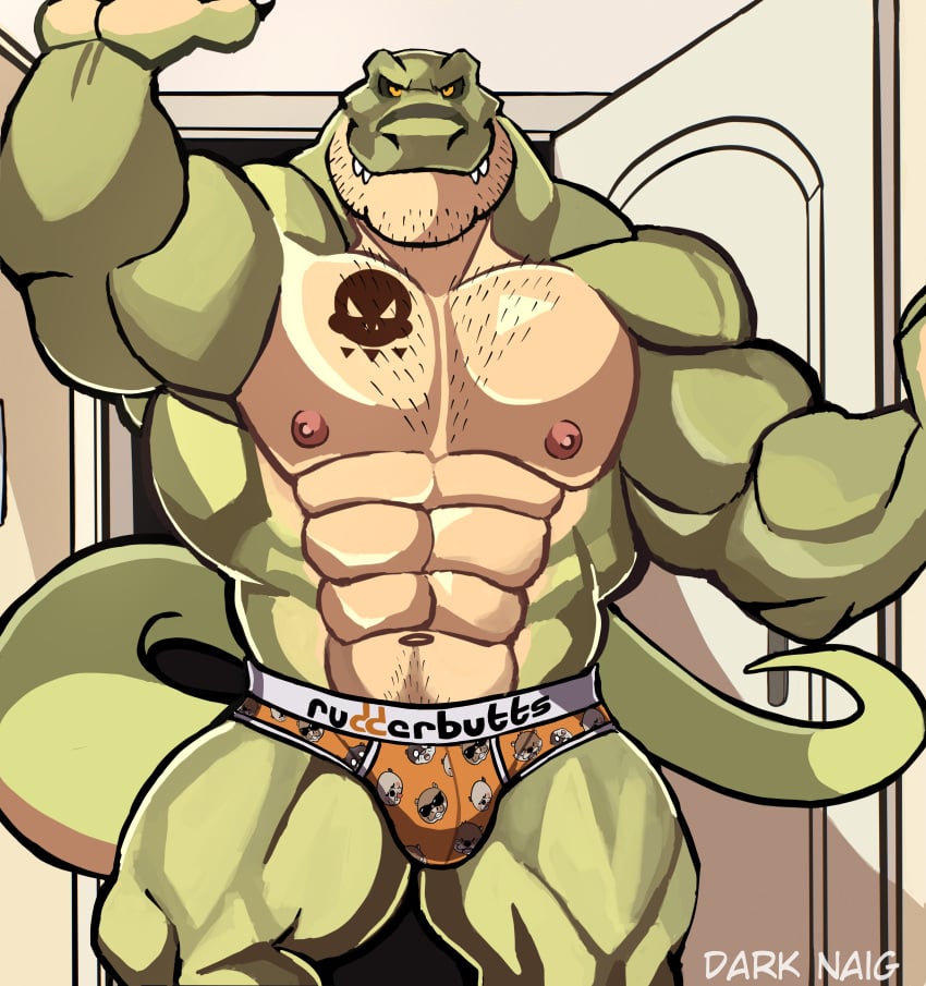 anthro balls bara barazoku bulge darknaigart dinosaur flaccid jace_(darknaig) male male_only muscles muscular penis scalie solo solo_male tyrannosaurid tyrannosaurus tyrannosaurus_rex underwear underwear_only