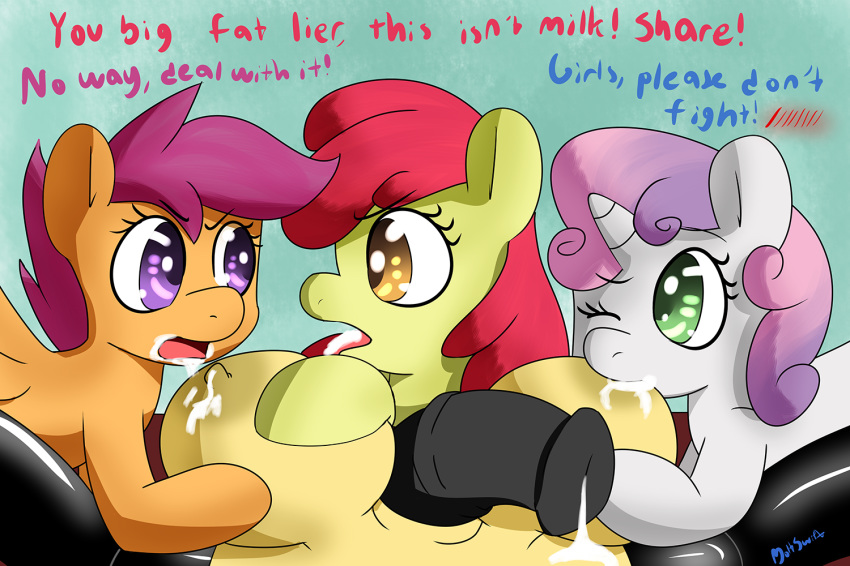 apple_bloom_(mlp) big_breasts boltswift breasts crotchboobs cub cum cum_on_tongue cutie_mark_crusaders equine female friendship_is_magic furry futa_on_female futanari hair horn horse horsecock intersex lactation milky_way_(character) milky_way_(mlp) milky_way_(oc) my_little_pony pegasus penis pony rubber scootaloo_(mlp) straight_hair suckling sweetie_belle_(mlp) unicorn wings young