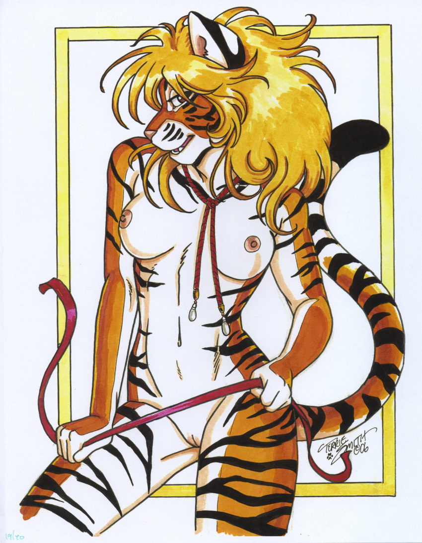 2006 anthro breasts feline female fur furry hair high_resolution pussy solo terrie_smith tiger