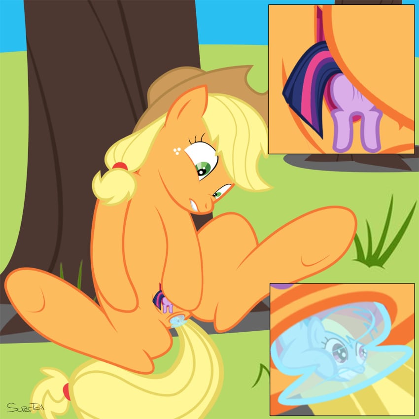 absorption_vore anal anal_sex anal_vore anus applejack_(mlp) dildo earth_pony equine female female_only feral friendship_is_magic fur furry hat insertion macro micro multiple_females my_little_pony penetration pony rainbow_dash_(mlp) sex_toy supertroll tree twilight_sparkle_(mlp) unbirthing vector vore