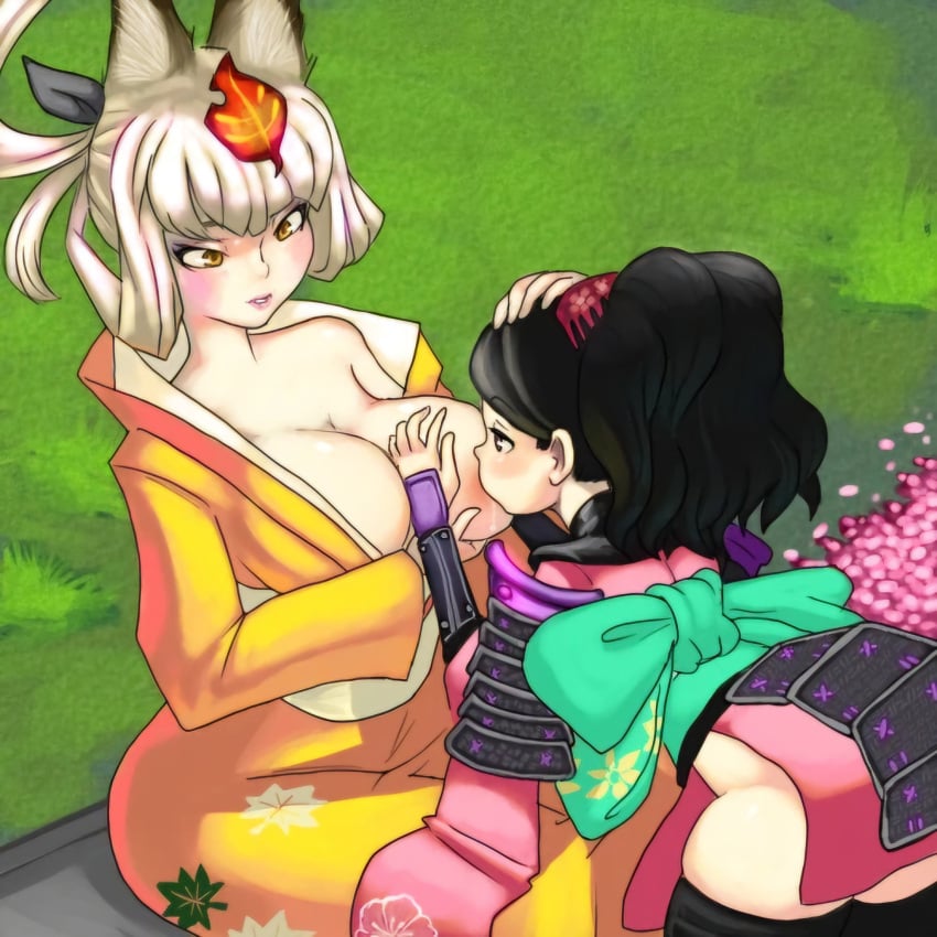 2013 2d 2d_(artwork) 2d_artwork 2girls 2woman artist_request big_boobs big_breasts big_tits black_hair blush blush_face blushed_face blushing blushing_at_partner blushing_face blushing_female boobs breast_grab breast_size_difference breast_sucking breastfeeding breasts breasts_out brown_eyes busty caressing caressing_head curvy_milf curvy_woman drinking_breastmilk exposed_boobs exposed_breast exposed_breasts exposed_shoulders exposed_tits exposure feet female female/female female_focus female_only flower flowers fluffy fluffy_ears fluffy_tail fox fox_ears fox_girl girly girly_girl gray_hair holding_breast hot huge_boobs huge_breasts huge_tits kimono kongiku lactating lactation large_boobs large_breasts large_tits leaf_on_head leaning_forward leaning_on_person legs light-skin light-skinned light-skinned_female light_skin light_skinned light_skinned_female long_hair long_hair_female looking_at_another looking_pleasured massive_breasts massive_tits milk momohime muramasa_the_demon_blade night nipples one_breast_out one_breast_out_of_clothes pleasure_face presenting_breasts sucking_big_breast sucking_breasts_milk thick_thighs thin_woman tied_hair tits traditional_clothes white_hair woman_sucking_breast young_woman young_woman_and_milf younger_female yuri