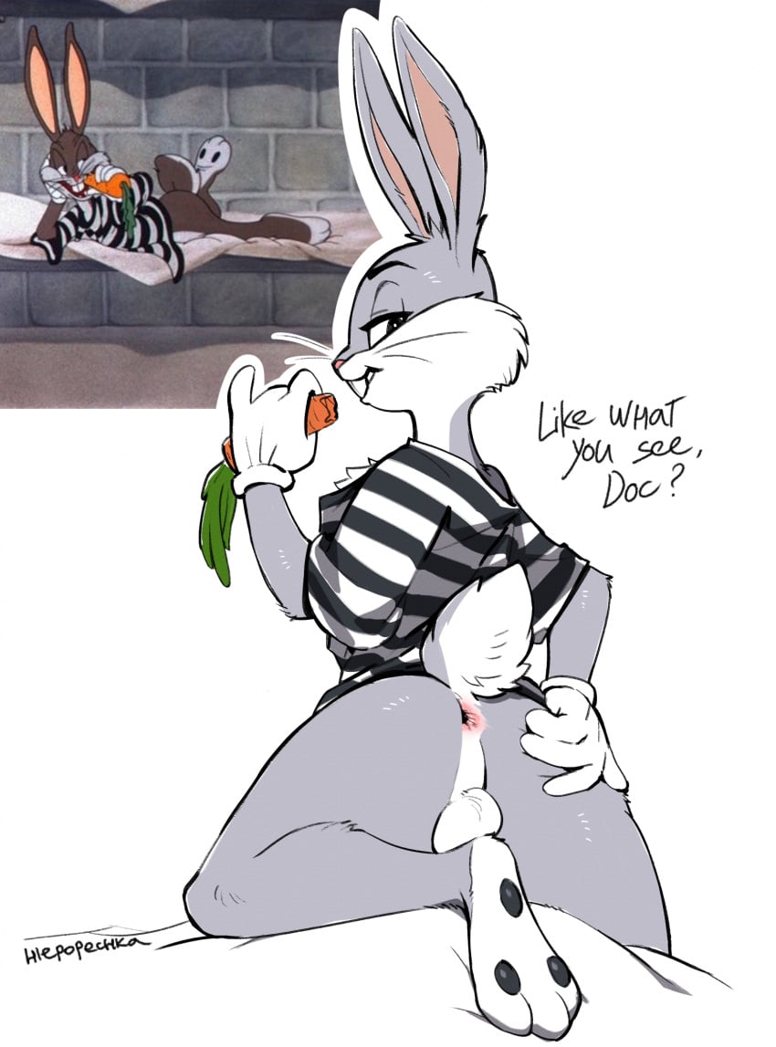 1boy 2025 anal anthro anus ass balls bed bugs_bunny bunny bunny_ears carrot feet femboy furry furry_only gloves grey_fur hand_on_butt hi_res hlepopechka lagomorph looking_at_viewer looking_back looney_tunes male male_focus male_only pawpads paws presenting presenting_anus presenting_balls presenting_butt prison prisoner rabbit seductive seductive_eyes seductive_look seductive_pose seductive_smile solo solo_focus solo_male submissive submissive_male tail text warner_brothers whiskers white_fur