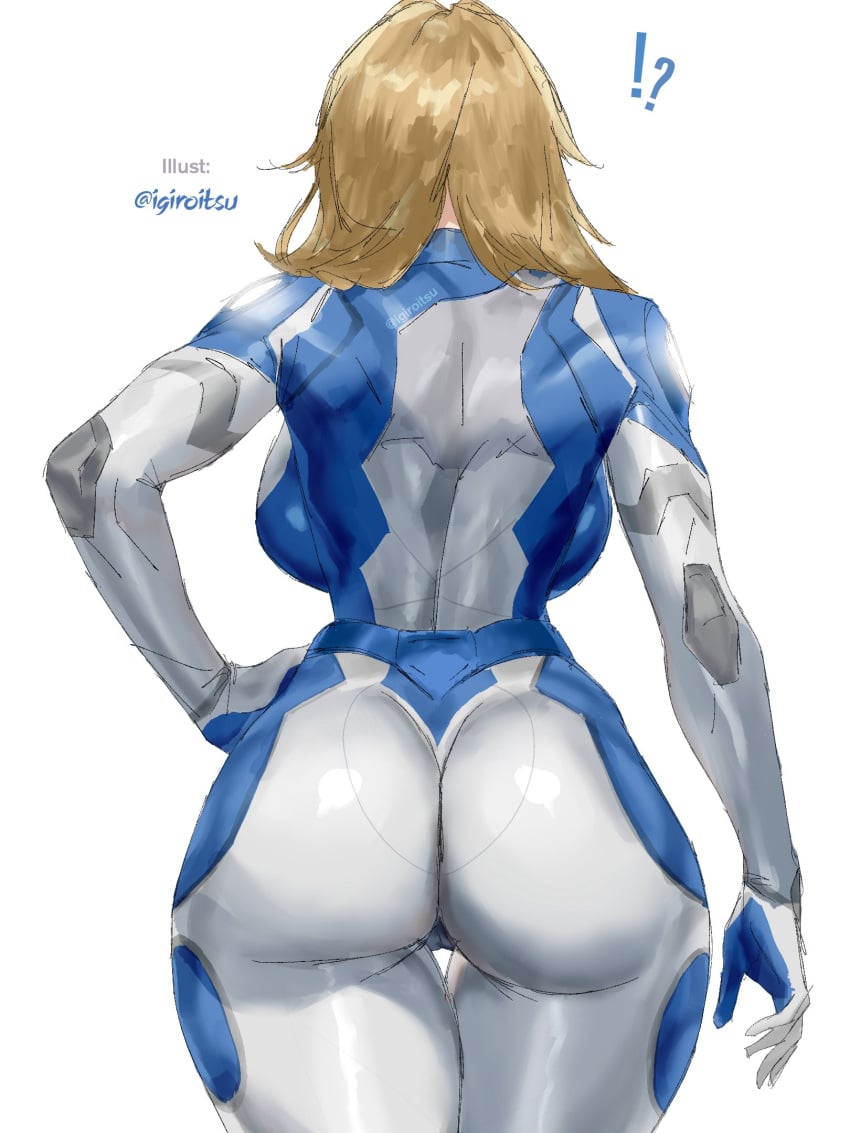 1girls 2d artist_request ass ass_focus blonde_hair blue_eyes cameltoe female female_focus female_only fully_clothed gloves hi_res invisible_woman invisible_woman_(marvel_rivals) large_ass light-skinned_female light_skin marvel marvel_rivals solo sue_storm thighs