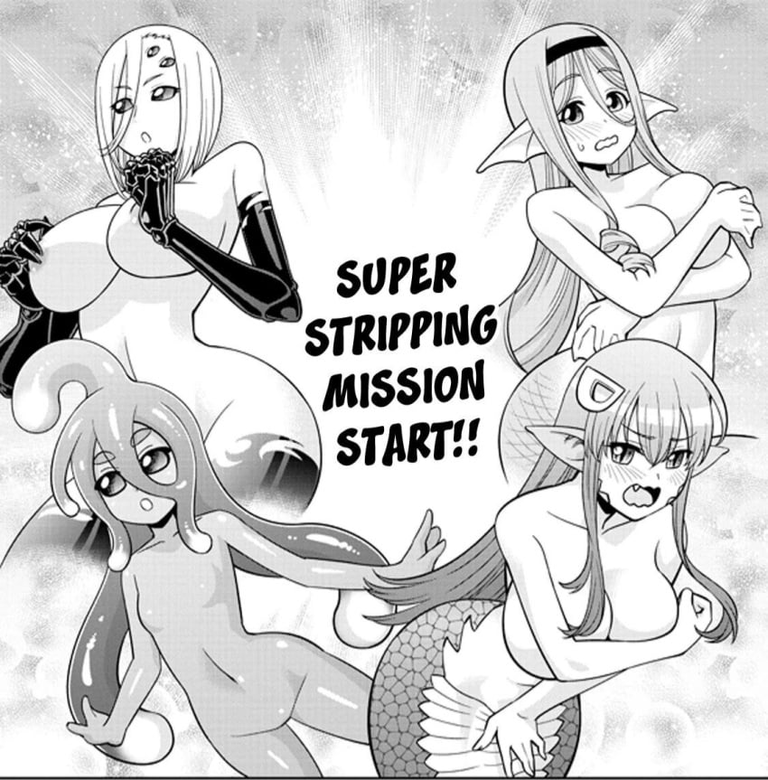 4girls centorea_shianus completely_nude manga_page miia_(monster_musume) monster_girl monster_musume_no_iru_nichijou okayado rachnera_arachnera suu_(monster_musume) tagme