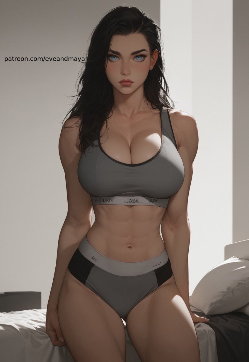 ai_generated fit fit_female hot muscular_female photoshoot sexy sexy_pose sports_bra sportswear underwear