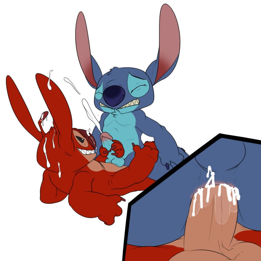 alien anal anal_sex cum cum_inside cumshot disney experiment_(species) furry gay handjob jerseydevil leroy_(lilo_and_stitch) lilo_and_stitch male male_only no_humans orgasm penetration penis stitch uncensored yaoi