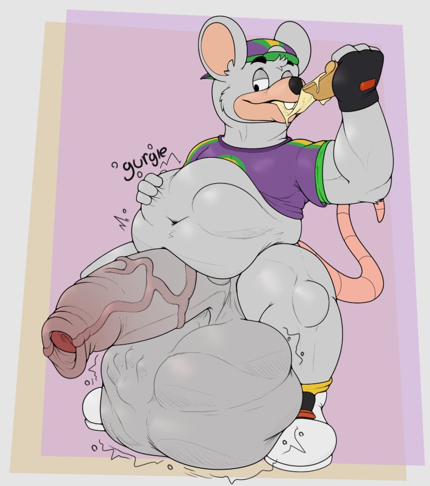 2025 2d 2d_(artwork) 2d_artwork anthro backwards_baseball_cap balls ballsack belly big_balls big_penis chubby chubby_male chuck_e_cheese chuck_e_cheese_(franchise) cock_vore digital_art digital_drawing_(artwork) digital_media_(artwork) eating fingerless_gloves food foreskin furry furry_male grey_fur gurgle gurgle_(sound_effect) hyper hyper_balls hyper_penis male male_pred mascot mouse murid pantsless pizza rodent rokie38 sneakers trapped vore what