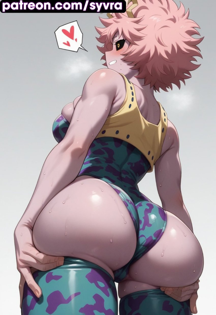 ai_generated ashido_mina ass_focus ass_grab big_ass big_breasts boku_no_hero_academia hero_outfit_(mha) huge_breasts mina_ashido my_hero_academia ryuuziken01