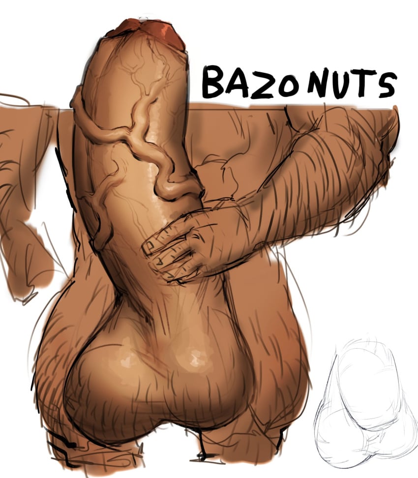 balls bara bazonuts big_balls big_penis body_hair boner erection huge_balls huge_cock male male_only muscles muscular nude penis solo solo_male