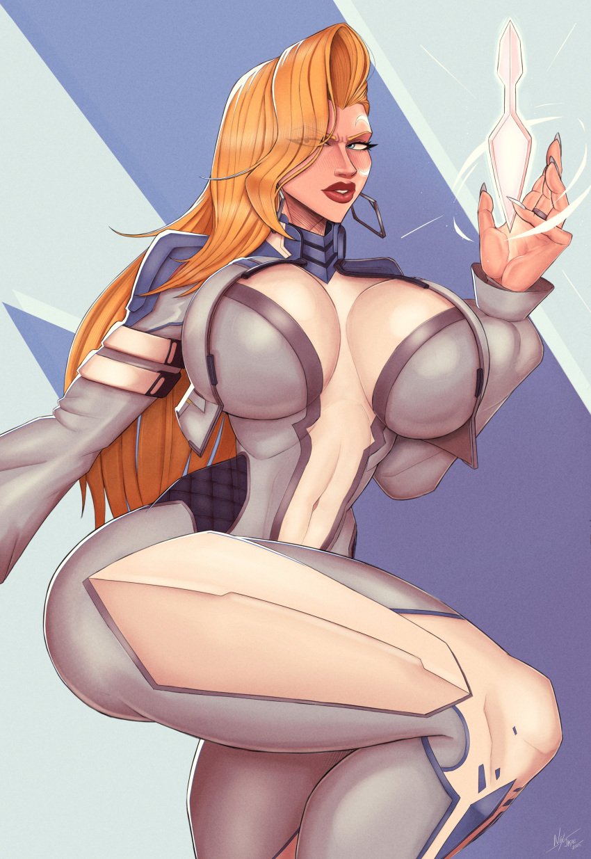 1girls bimbo blonde_hair breast_implants dagger_(marvel_rivals) female female_only huge_ass huge_breasts human implants marvel marvel_rivals nexjade revealing_clothes skimpy solo solo_female voluptuous