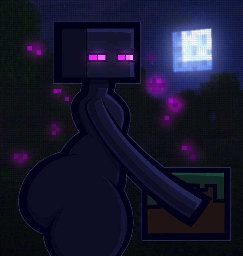 big_ass big_butt bottom_heavy chonzo enderman holding_object looking_at_viewer minecraft purple_eyes solo solo_focus tagme zguy_101 zonoch_dood