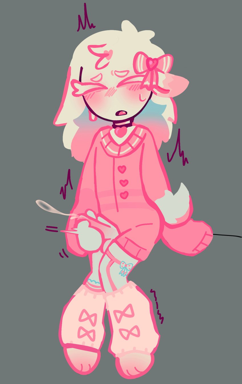 beating_meat bow_on_head dick femboy femboy_only frezita_(artist) furry furry_only gasp gay gradient_hair hand_drawn knees_together_feet_apart leg_warmers long_eyelashes long_sleeves male_only masturbation oversized_clothes oversized_sleeves overstimulated paws pink_penis self_insert shaking sitting sitting_on_desk small_penis sona sweat sweating tail thighs touching_penis touching_self twink wagging_tail white_fur